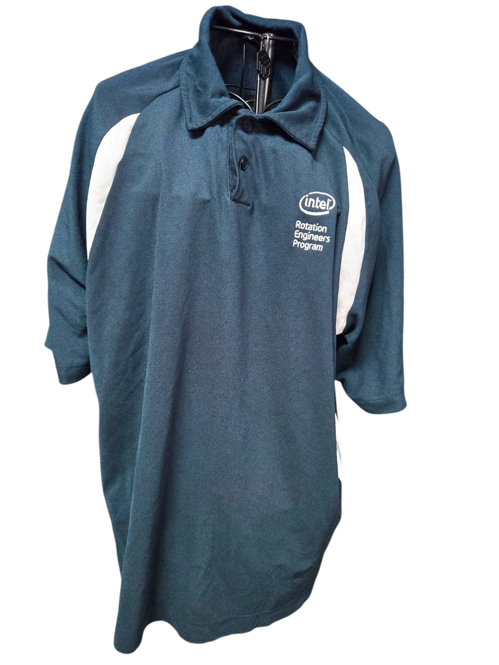 Intel Men’s Teal Polo with White Side Panels